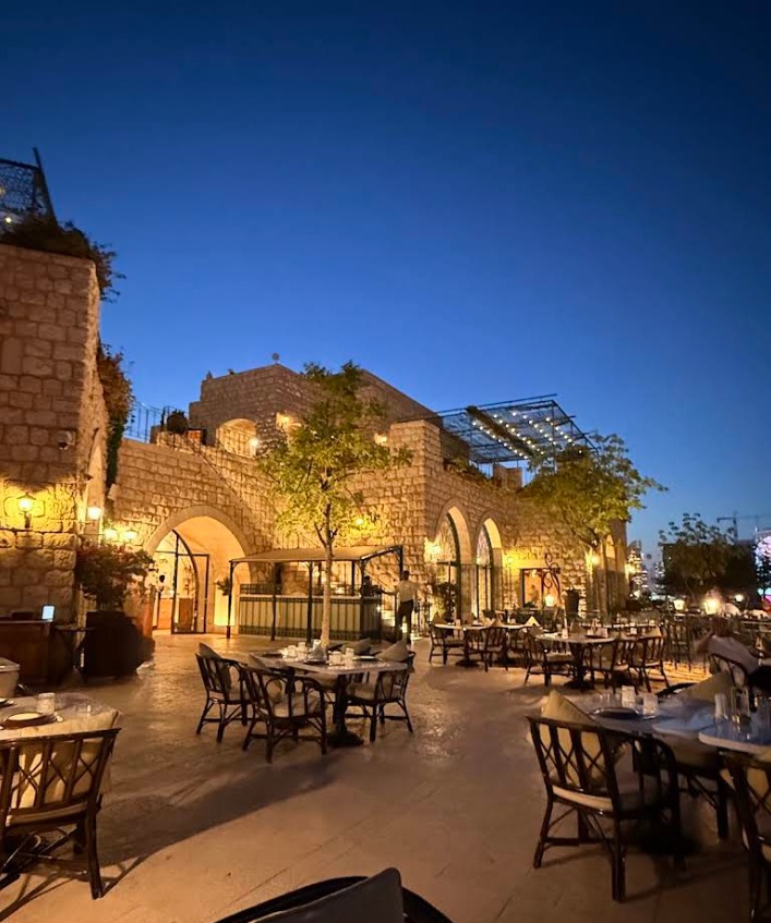 Katara Hills terrace at dusk